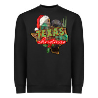 Black texas christmas Heavyweight Sweatshirt - CowGirlArtShop