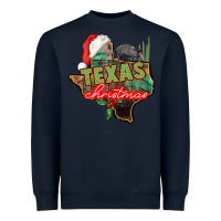 Navy texas christmas Heavyweight Sweatshirt - CowGirlArtShop