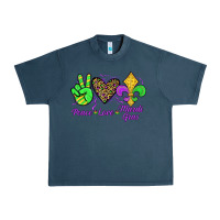 Midnight Navy peace love mardi gras Urban Heavy Tee - JahusDesignShop