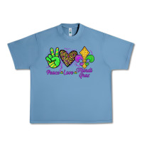 Pebble Blue peace love mardi gras Urban Heavy Tee - JahusDesignShop