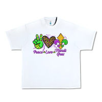 White peace love mardi gras Urban Heavy Tee - JahusDesignShop