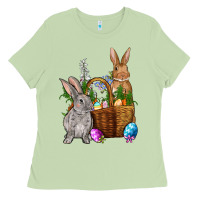 Matcha Bunnys carrots eggs with basket Easter Ladies Tee - NancyCooperArtShop