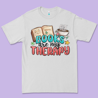 Books Are My Therapy Premium Tee Designed By Maliassmallbusiness
