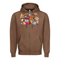 Chestnut Lunch Lady Coffee Cups Zipper Hoodie - FaDigitalArtStudio