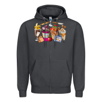 Smoke Lunch Lady Coffee Cups Zipper Hoodie - FaDigitalArtStudio