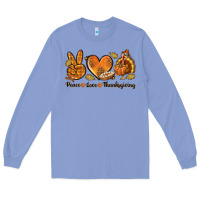 Colony Blue Peace Love Thanksgiving Long Sleeve Tee - texasbilliewilder