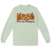 Matcha Peace Love Thanksgiving Long Sleeve Tee - texasbilliewilder