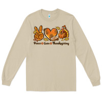 Mushroom Peace Love Thanksgiving Long Sleeve Tee - texasbilliewilder
