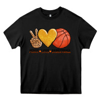 Black peace love basketball Heavy Core Tee - AdoDesignShop