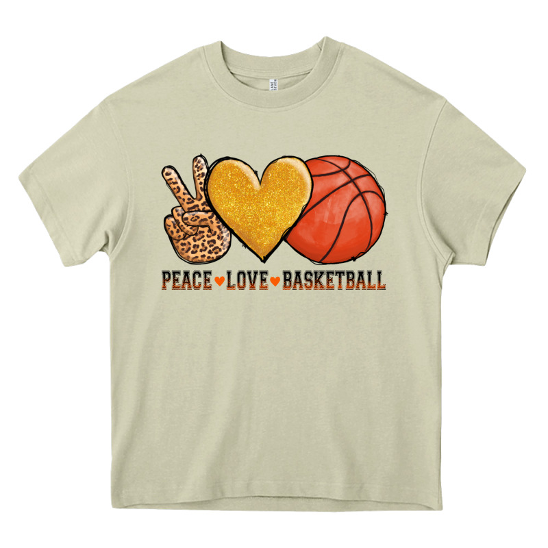 Peace Love Basketball Heavy Core Tee by AdoDesignShop | Teevron