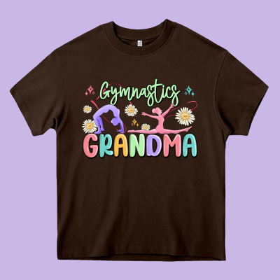 Gymnastics Grandma Heavy Core Tee Designed By Maliassmallbusiness