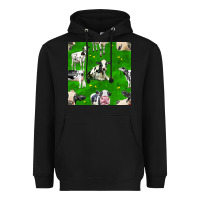 Black holstein cows seamless pattern Heavyweight Hoodie - BundleAndBundleShop