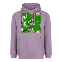 Lavender holstein cows seamless pattern Heavyweight Hoodie - BundleAndBundleShop