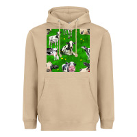 Mushroom holstein cows seamless pattern Heavyweight Hoodie - BundleAndBundleShop