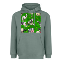 Sage holstein cows seamless pattern Heavyweight Hoodie - BundleAndBundleShop