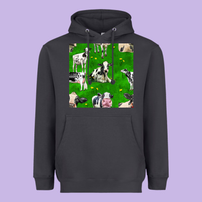Holstein Cows Seamless Pattern Heavyweight Hoodie Designed By Bundleandbundleshop