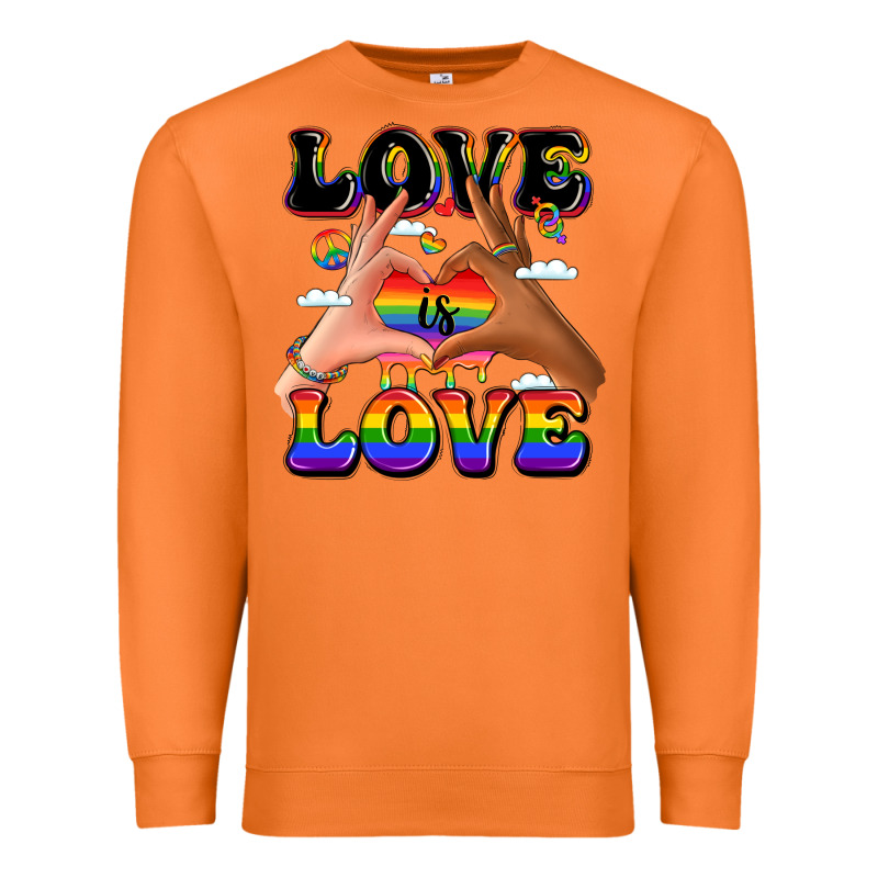 Love Is Love Lgbtq Pride Hands Premium Sweatshirt by LillyAllenDesigns | Teevron