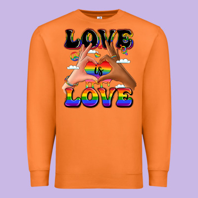 Love Is Love Lgbtq Pride Hands Premium Sweatshirt Designed By Lillyallendesigns