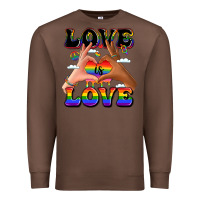Chestnut love is love lgbtq pride hands Premium Sweatshirt - LillyAllenDesigns