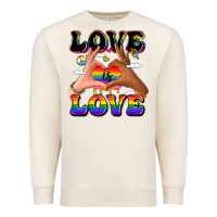 Sandshell love is love lgbtq pride hands Premium Sweatshirt - LillyAllenDesigns