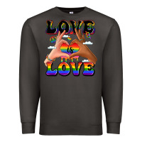 Smoke love is love lgbtq pride hands Premium Sweatshirt - LillyAllenDesigns