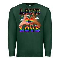 Sports Green love is love lgbtq pride hands Premium Sweatshirt - LillyAllenDesigns