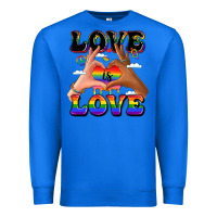 True Royal love is love lgbtq pride hands Premium Sweatshirt - LillyAllenDesigns