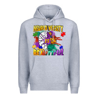 Heather Grey Neurodiversity is beautiful Premium Hoodie - FaDigitalArtStudio