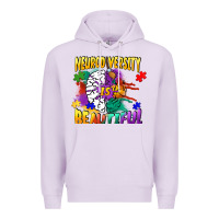 Lilac Neurodiversity is beautiful Premium Hoodie - FaDigitalArtStudio