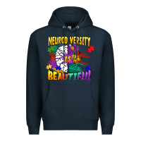 Navy Neurodiversity is beautiful Premium Hoodie - FaDigitalArtStudio