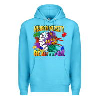 Ocean Blue Neurodiversity is beautiful Premium Hoodie - FaDigitalArtStudio
