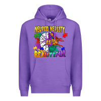 Purple Neurodiversity is beautiful Premium Hoodie - FaDigitalArtStudio