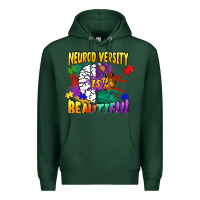 Sports Green Neurodiversity is beautiful Premium Hoodie - FaDigitalArtStudio