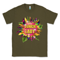 Army Green lunch lady tie dye sunflower Classic Tee - BarkalooDesign