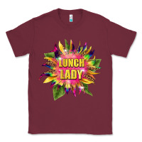 Burgundy lunch lady tie dye sunflower Classic Tee - BarkalooDesign