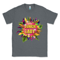 Charcoal Heather lunch lady tie dye sunflower Classic Tee - BarkalooDesign