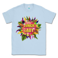 Dusty Blue lunch lady tie dye sunflower Classic Tee - BarkalooDesign