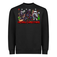 Black merry christmas gnomies Heavyweight Sweatshirt - CowGirlArtShop