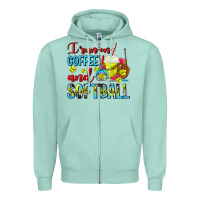 I Run On Coffee And Softball Frappe Zipper Hoodie | Teevron