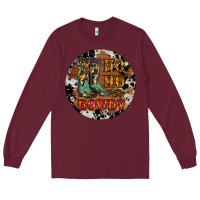 Burgundy Christmas Cowboy Boots Long Sleeve Tee - RanaPortraitStore
