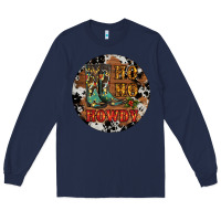 Navy Christmas Cowboy Boots Long Sleeve Tee - RanaPortraitStore