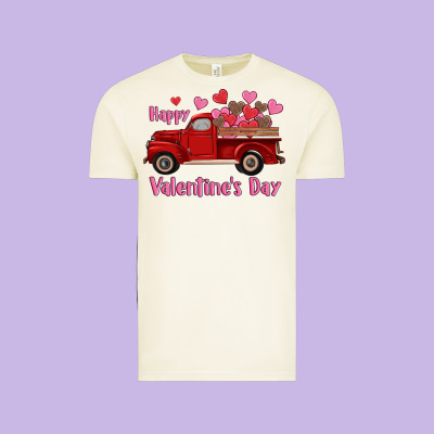 Happy Valentine's Day Truck Hearts Vintage Tee Designed By Ranaportraitstore
