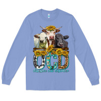 Colony Blue Obsessive Cow Disorder with Cows Long Sleeve Tee - texasbilliewilder