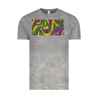 Cloud Rock Mardi gras colors with leopard Vintage Tee - RanaPortraitStore