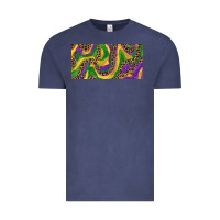 Vintage Denim Mardi gras colors with leopard Vintage Tee - RanaPortraitStore