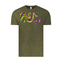 Vintage Olive Mardi gras colors with leopard Vintage Tee - RanaPortraitStore