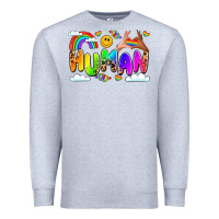 Heather Grey human pride Premium Sweatshirt - LillyAllenDesigns