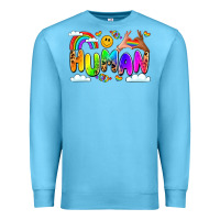 Ocean Blue human pride Premium Sweatshirt - LillyAllenDesigns