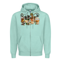 Seafoam Fishing Coffee Cups Zipper Hoodie - FaDigitalArtStudio