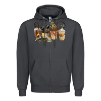 Smoke Fishing Coffee Cups Zipper Hoodie - FaDigitalArtStudio